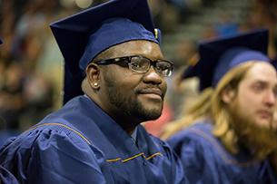 Male student at graduation ceremony